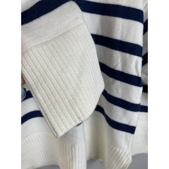 Nautical Striped Crewneck Boxed Cozy Stretchy Banded Sweater Size Medium - Picture 5 of 8
